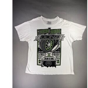 Ecko Unltd Mens XL White Fine Tuned Limited Edition Donz Rims Graphic T-Shirt